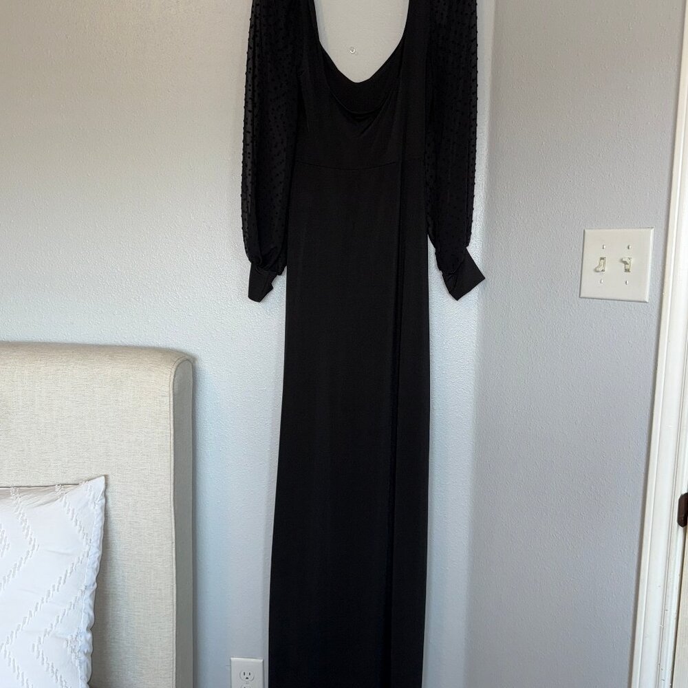 Black Formal High Slit Mermaid Dress - Prom, Homecoming, Formal - Picture 6 of 8
